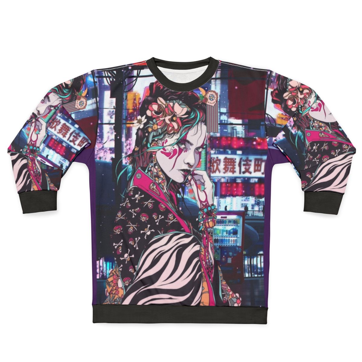 Geisha in Tokyo Sweatshirt - Stylish Japanese Graphic Apparel