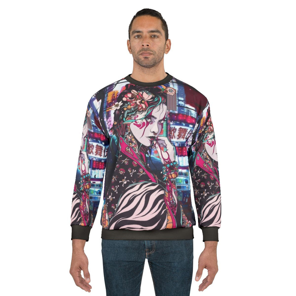 Geisha in Tokyo Sweatshirt - Stylish Japanese Graphic Apparel