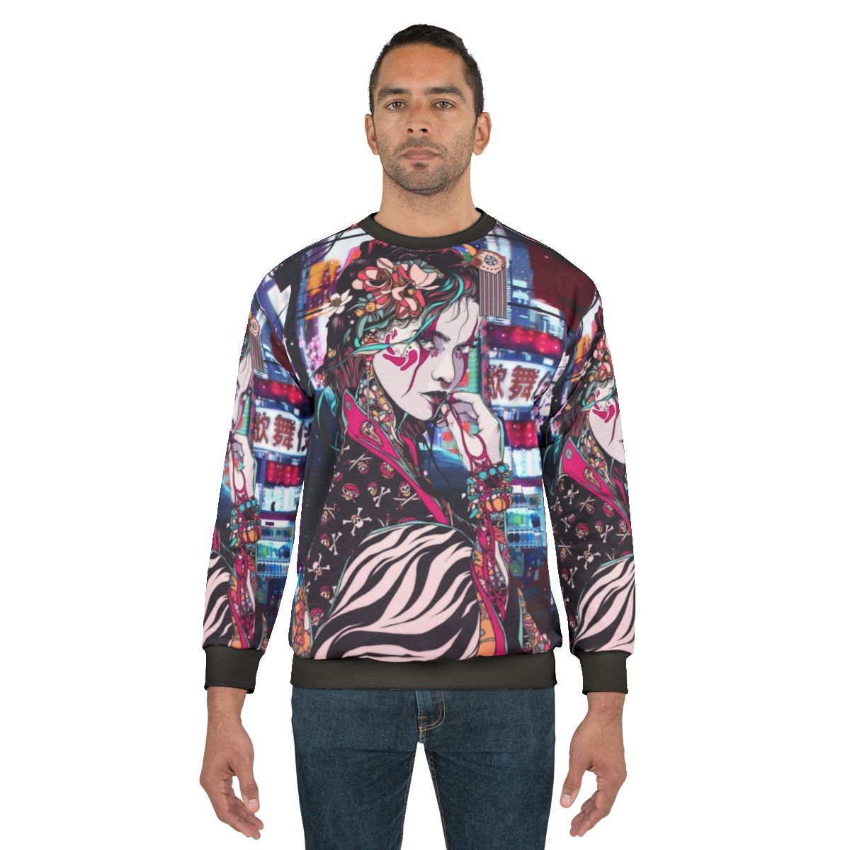 Geisha in Tokyo Sweatshirt - Stylish Japanese Graphic Apparel