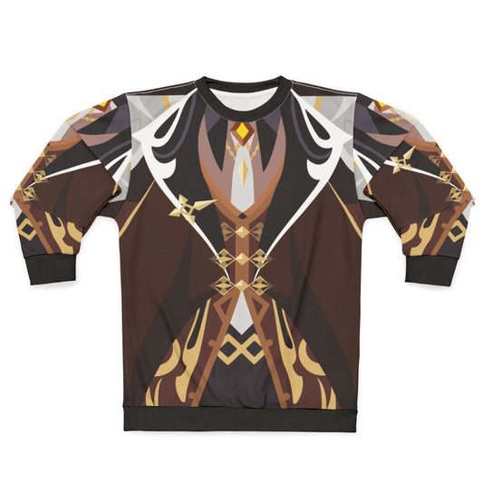 Geo Archon cosplay sweatshirt with Zhongli and Genshin Impact design