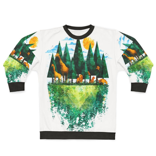 Geo Forest Sweatshirt with nature-inspired graphic design