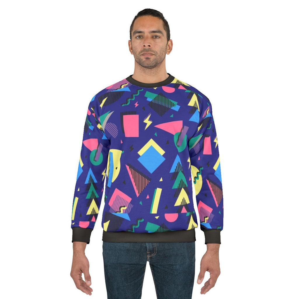 90s retro geometric pattern sweatshirt