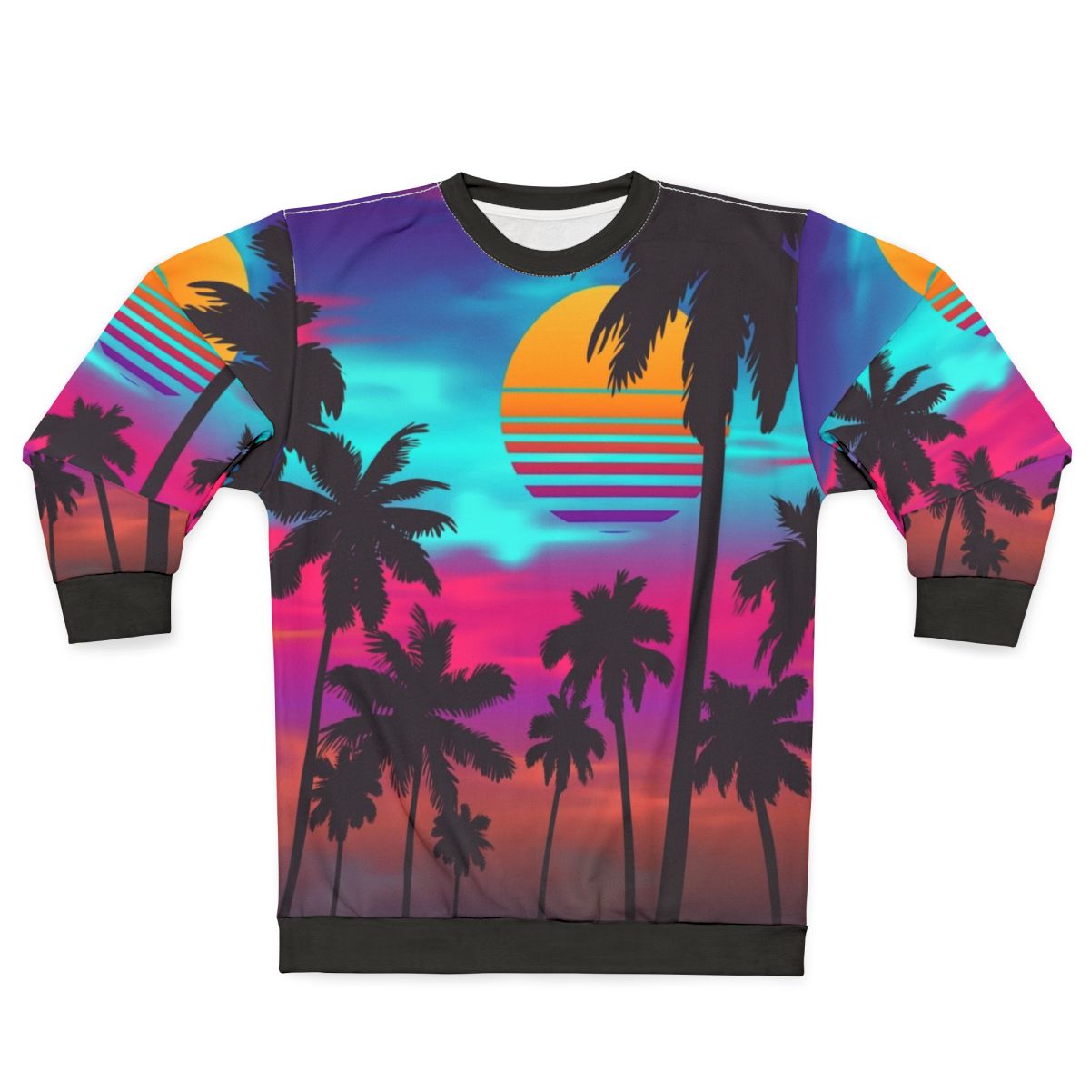 Crimson Sunset Synthwave Sweatshirt