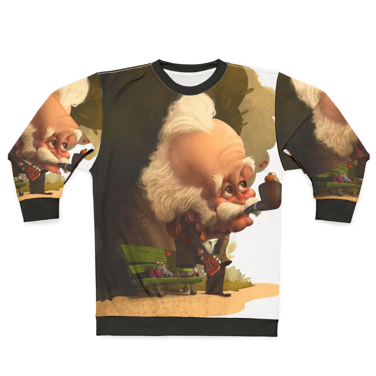 Georges Brassens Sweatshirt with caricature design