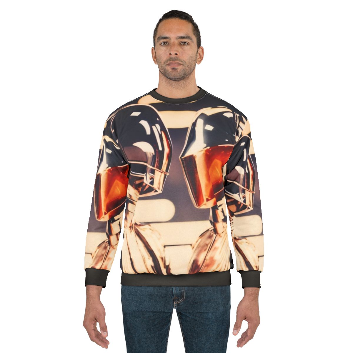 Get Lucky Disco 1970s Music Pop Robot Sweatshirt