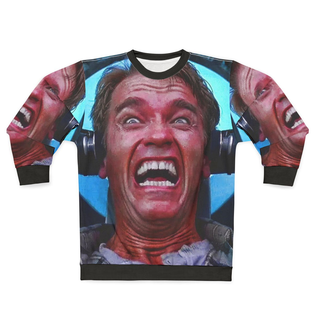 "Get Your Ass to Mars" sci-fi inspired sweatshirt with Arnold Schwarzenegger design