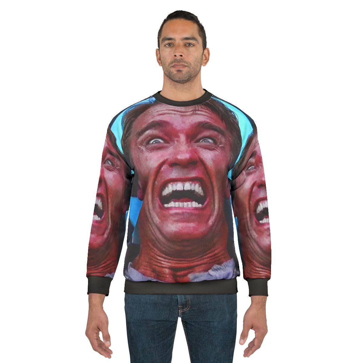 "Get Your Ass to Mars" sci-fi inspired sweatshirt with Arnold Schwarzenegger design