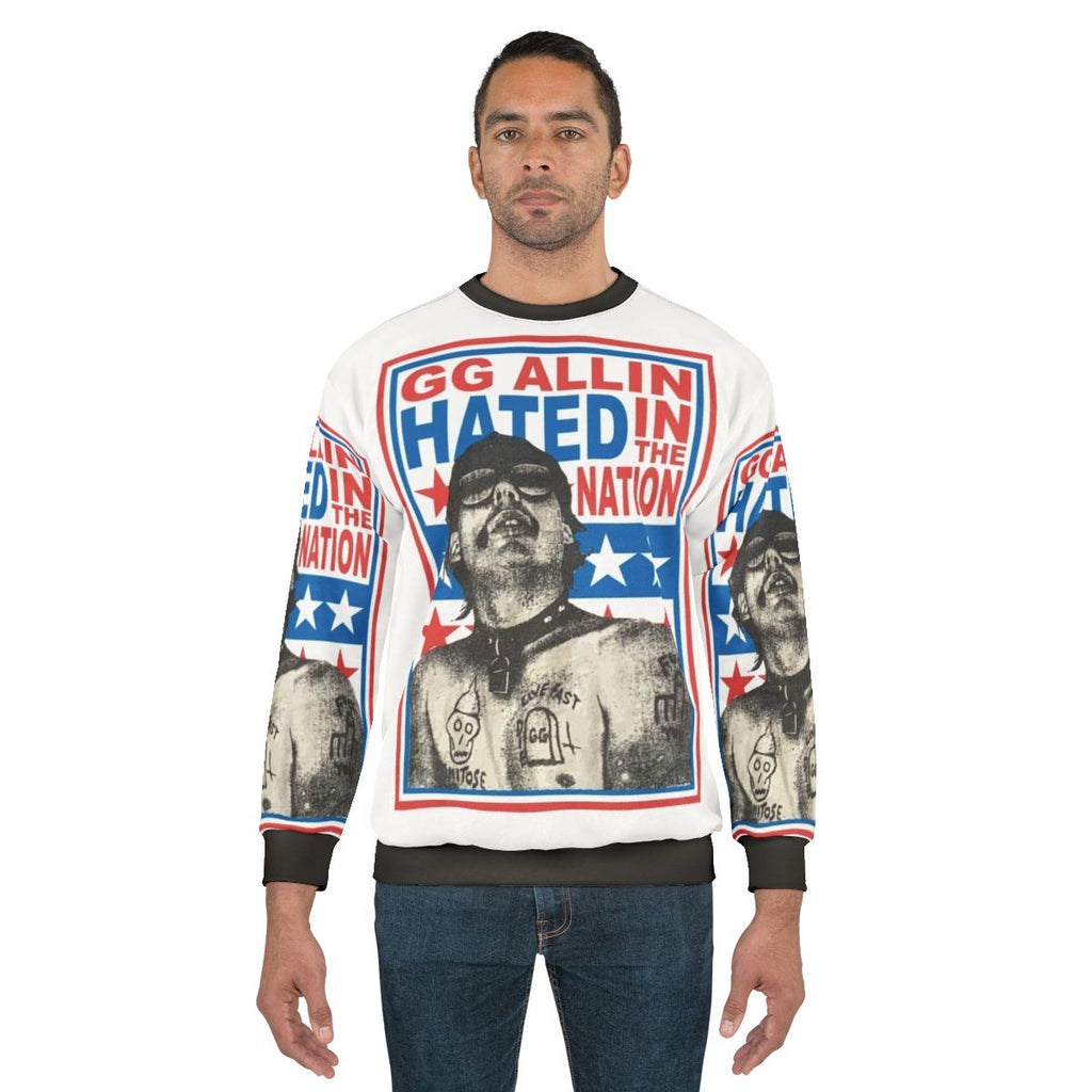 GG Allin "Hated in the Nation" Punk Rock Graphic Sweatshirt