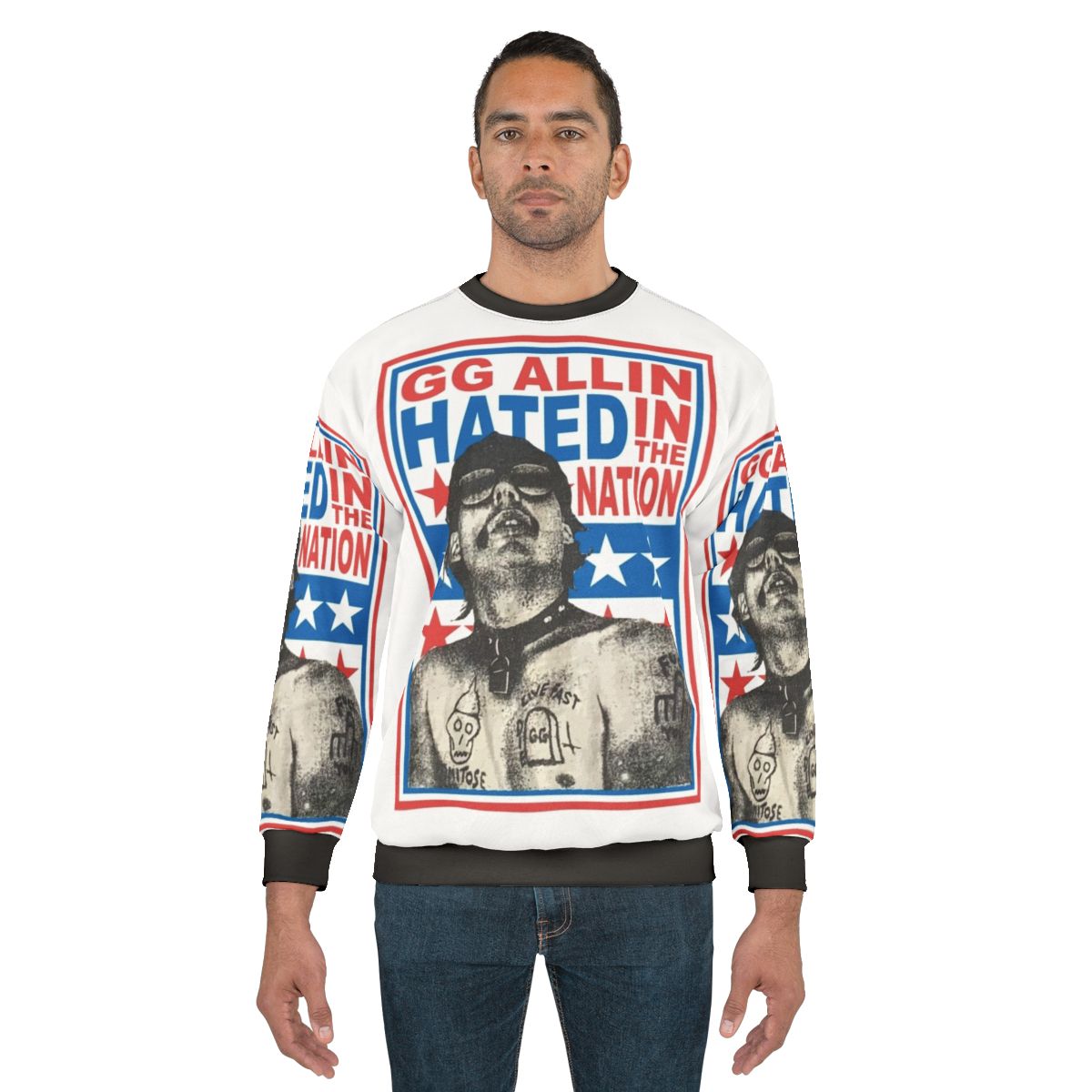 GG Allin "Hated in the Nation" Punk Rock Graphic Sweatshirt