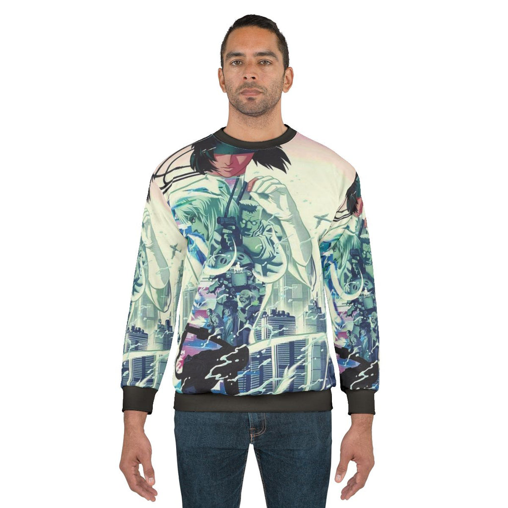 Ghost In The Shell Anime Sweatshirt Featuring Masamune Shirow's Iconic Artwork