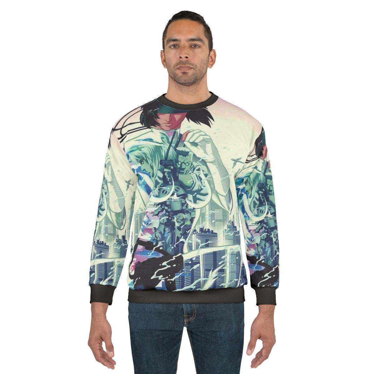 Ghost In The Shell Anime Sweatshirt Featuring Masamune Shirow's Iconic Artwork