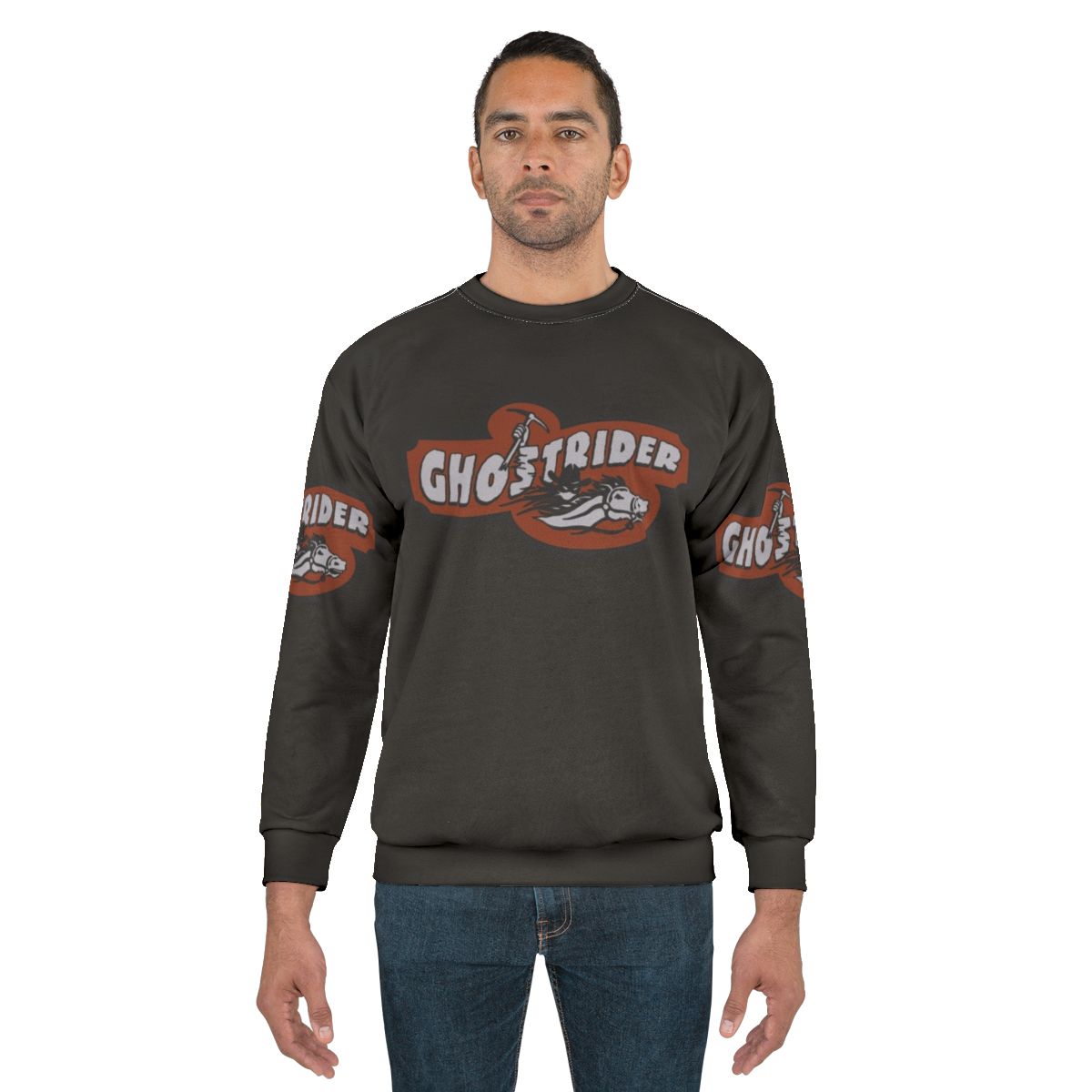 Ghostrider Sweatshirt featuring the iconic Ghostrider roller coaster at Knotts Berry Farm amusement park