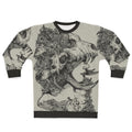 Edgy Girl Sweatshirt featuring an ink skull and wolf antlers design