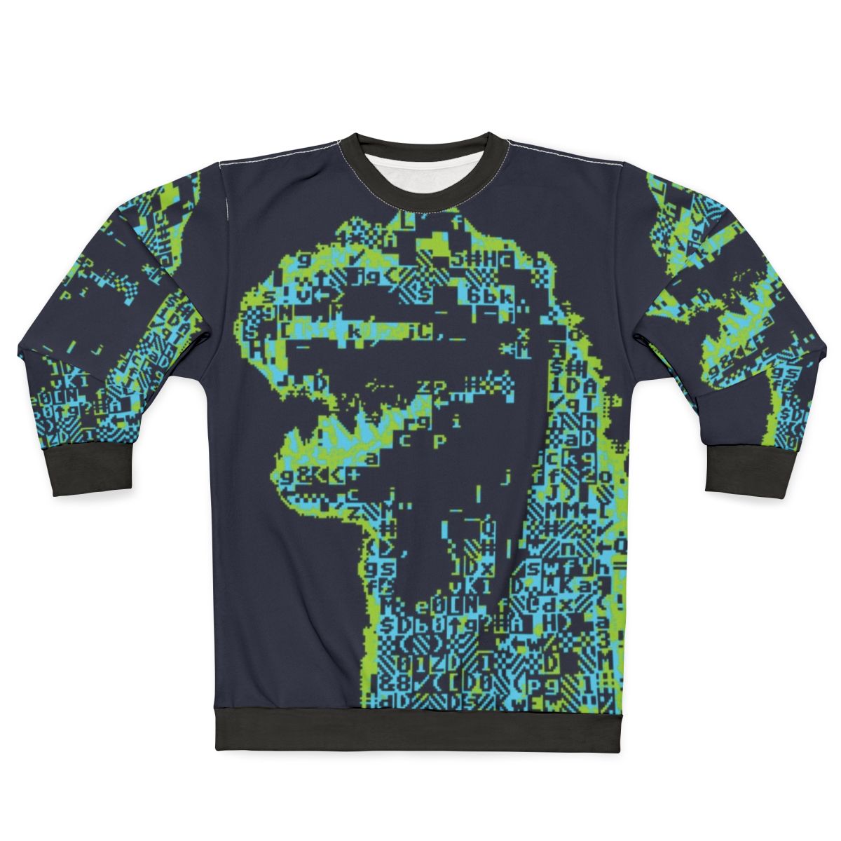 Retro Cyberpunk Giant Lizard Ascii Sweatshirt