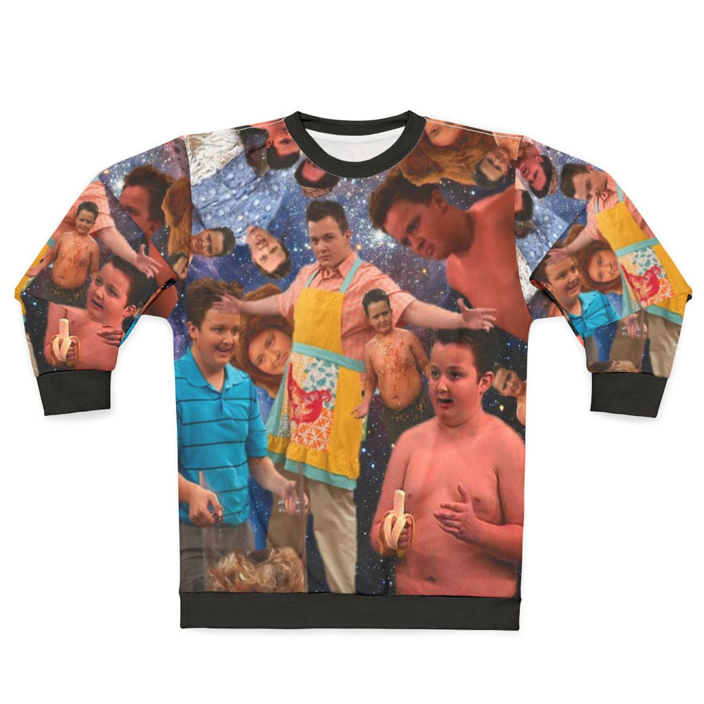 Gibby from iCarly character graphic on a grey sweatshirt