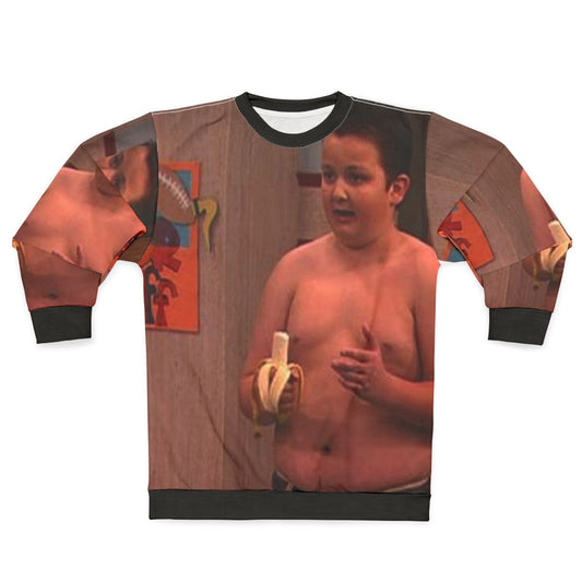 Gibby from iCarly wearing a sweatshirt with the Nickelodeon cartoon logo