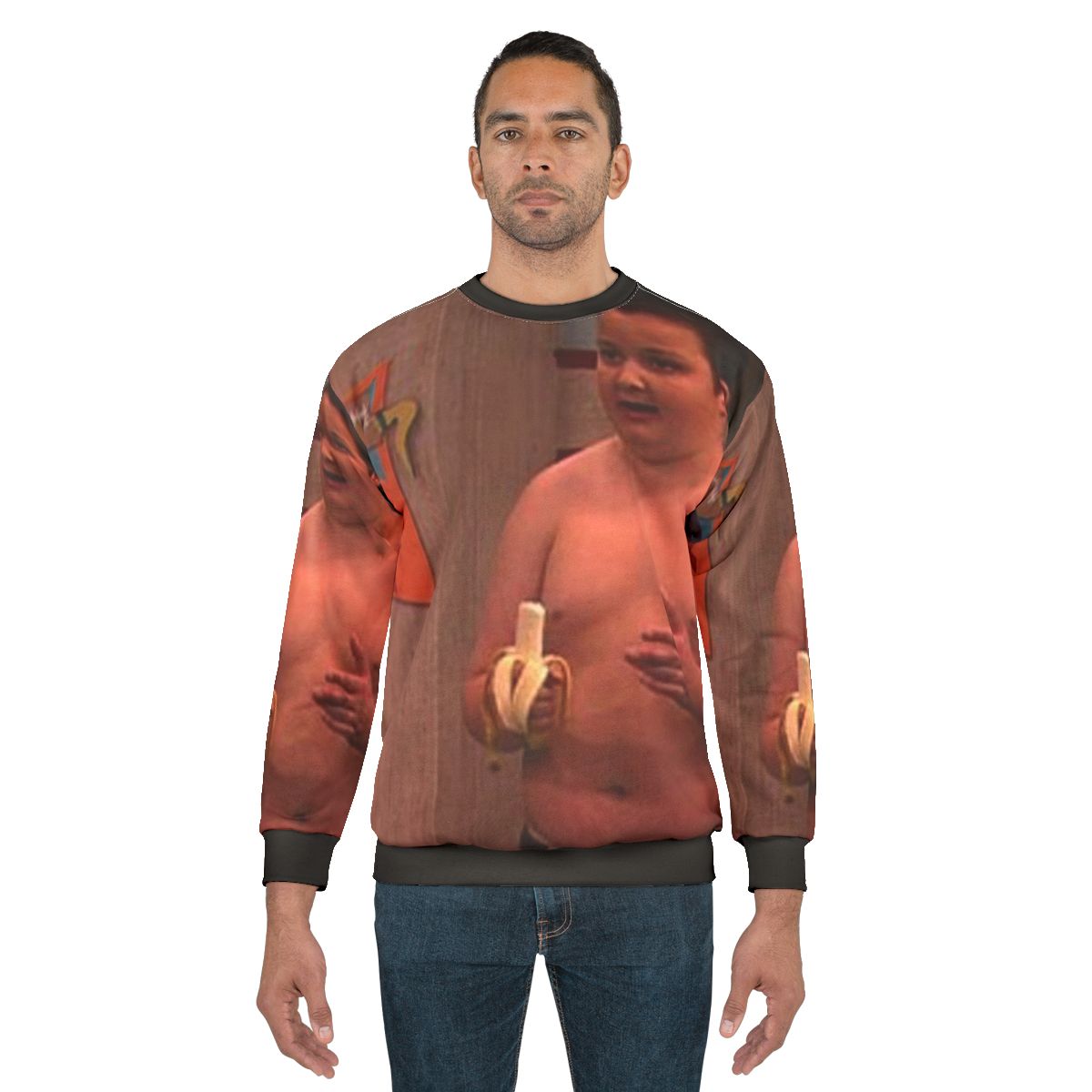 Gibby from iCarly wearing a sweatshirt with the Nickelodeon cartoon logo