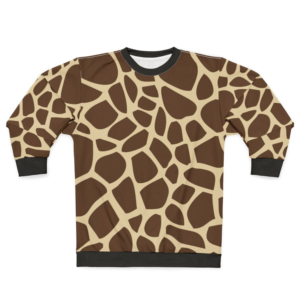 Giraffe pattern sweatshirt with camouflage design