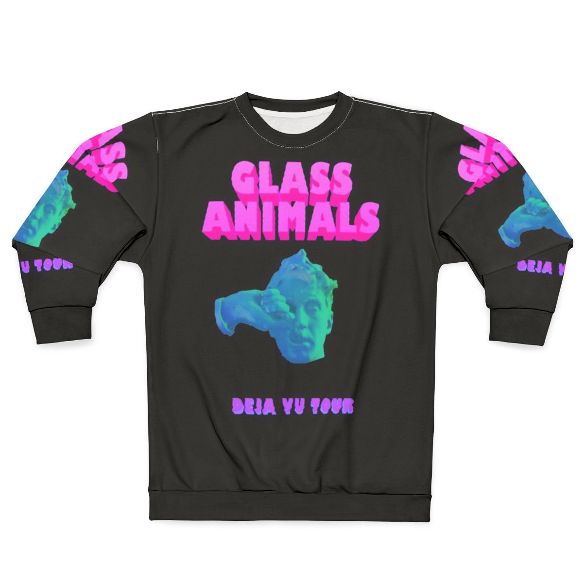 Glass Animals Deja Vu Sweatshirt featuring the band's logo and album art