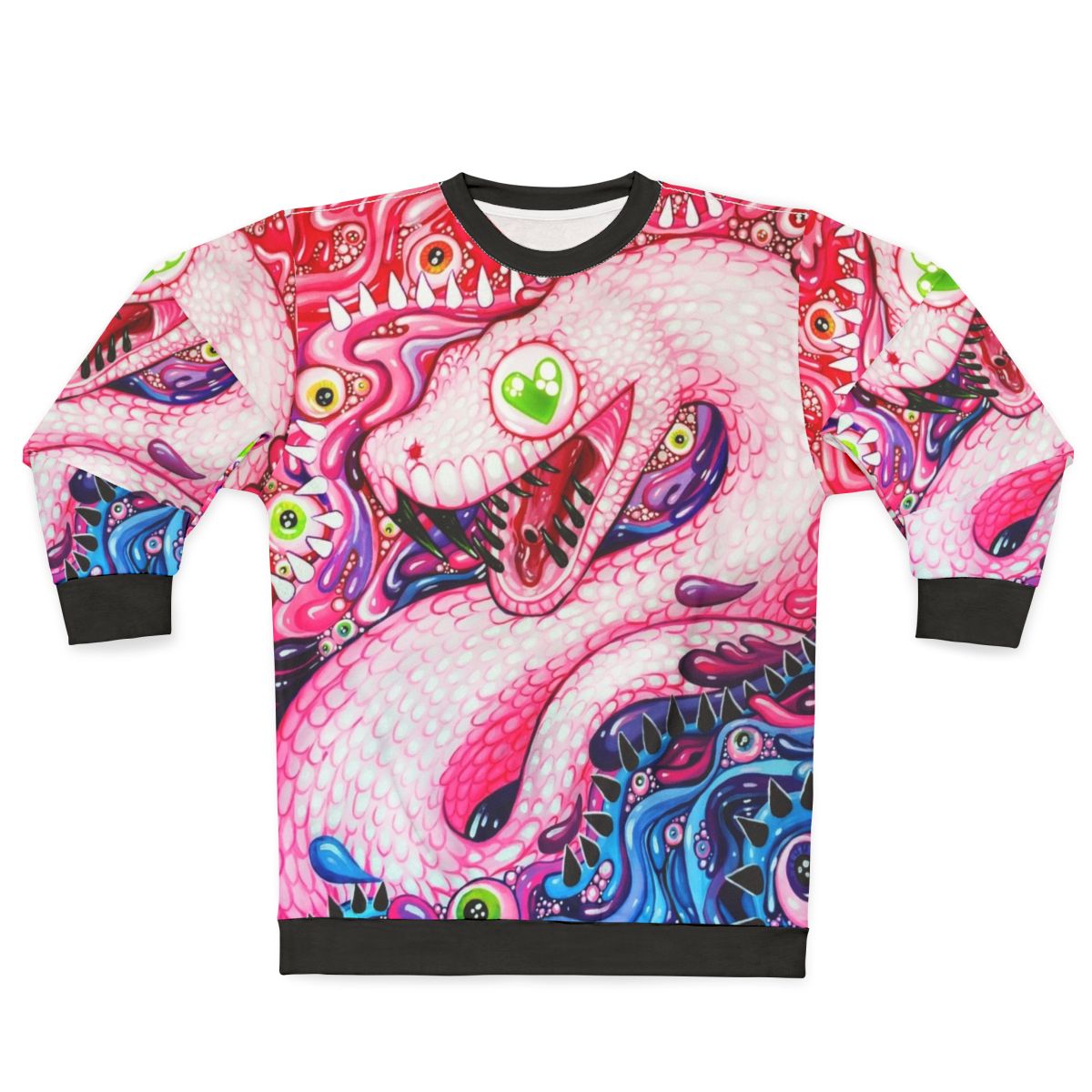 Glittersnake acrylic painting on colorful sweatshirt