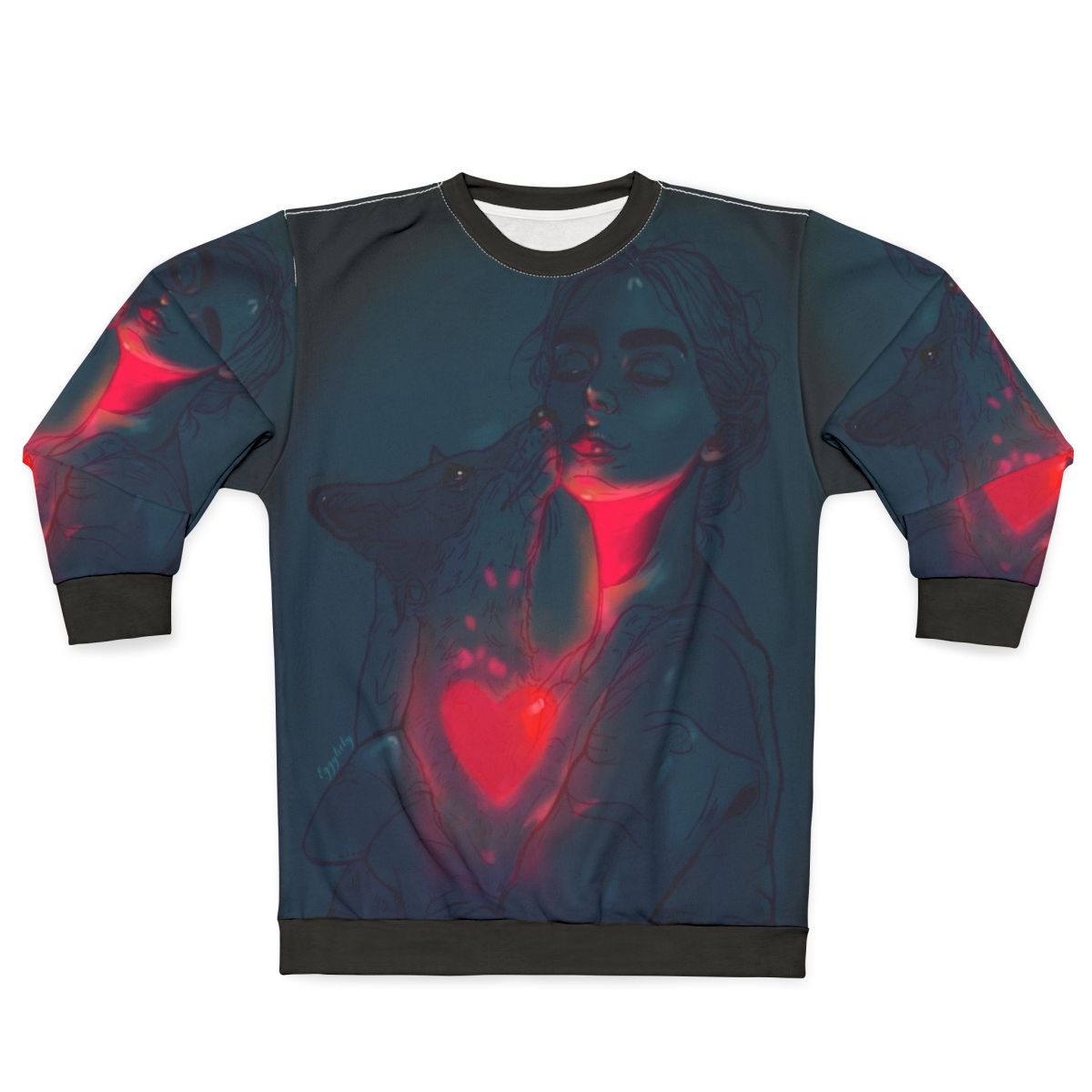 Glowing in the Dark Sweatshirt featuring digital art and colorful designs
