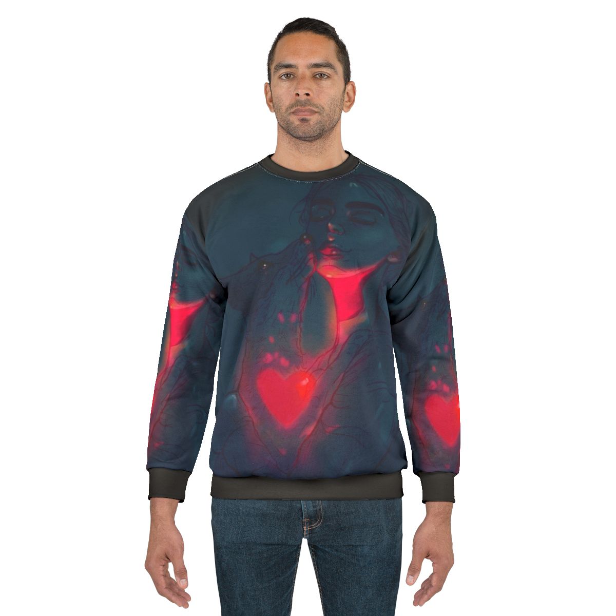 Glowing in the Dark Sweatshirt featuring digital art and colorful designs