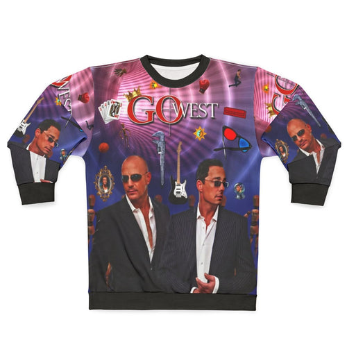 "Go West Band Sweatshirt featuring the iconic band logo"