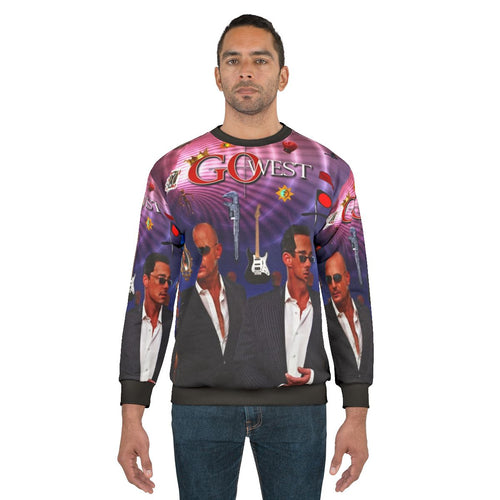 "Go West Band Sweatshirt featuring the iconic band logo"