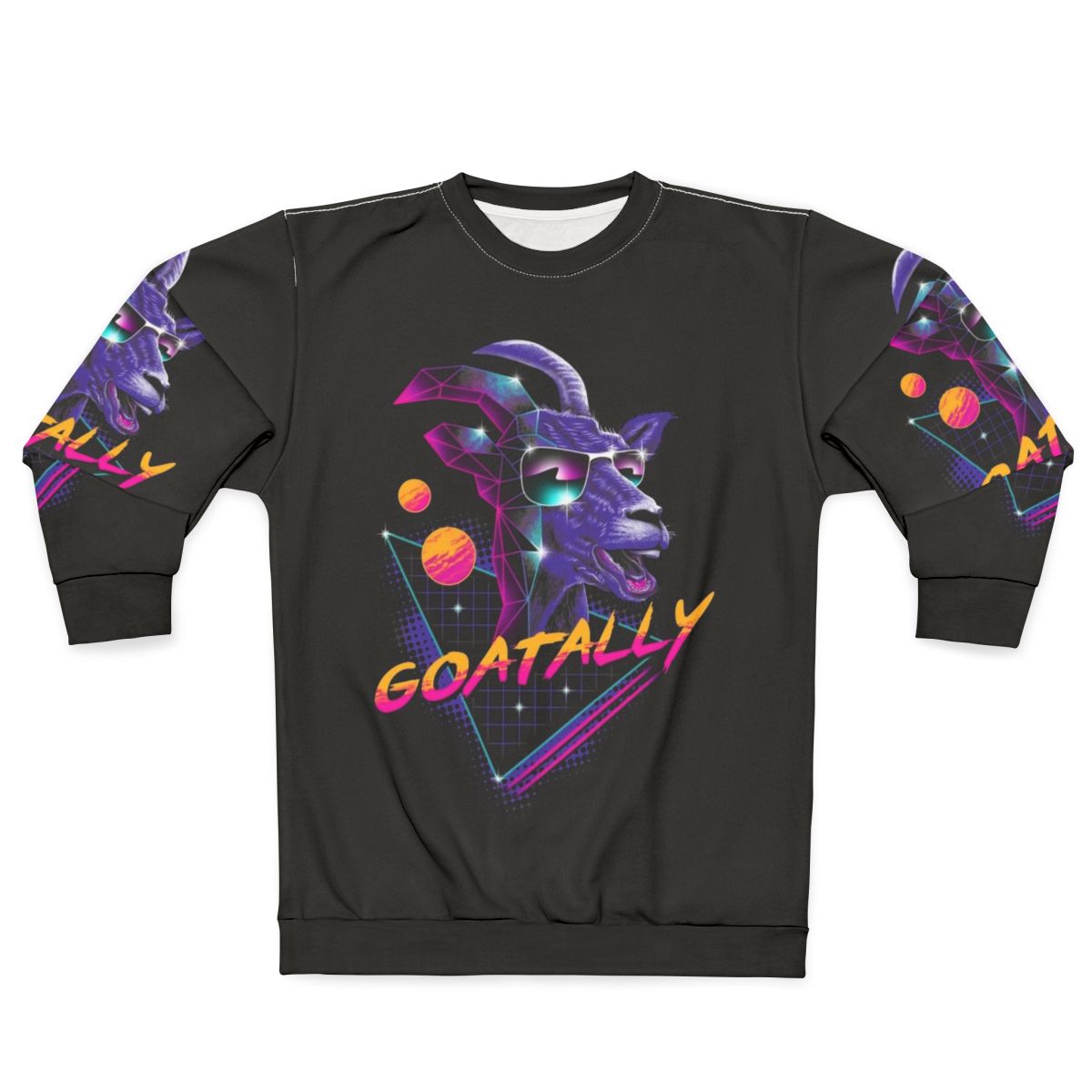 Goatally neon retro synthwave sweatshirt