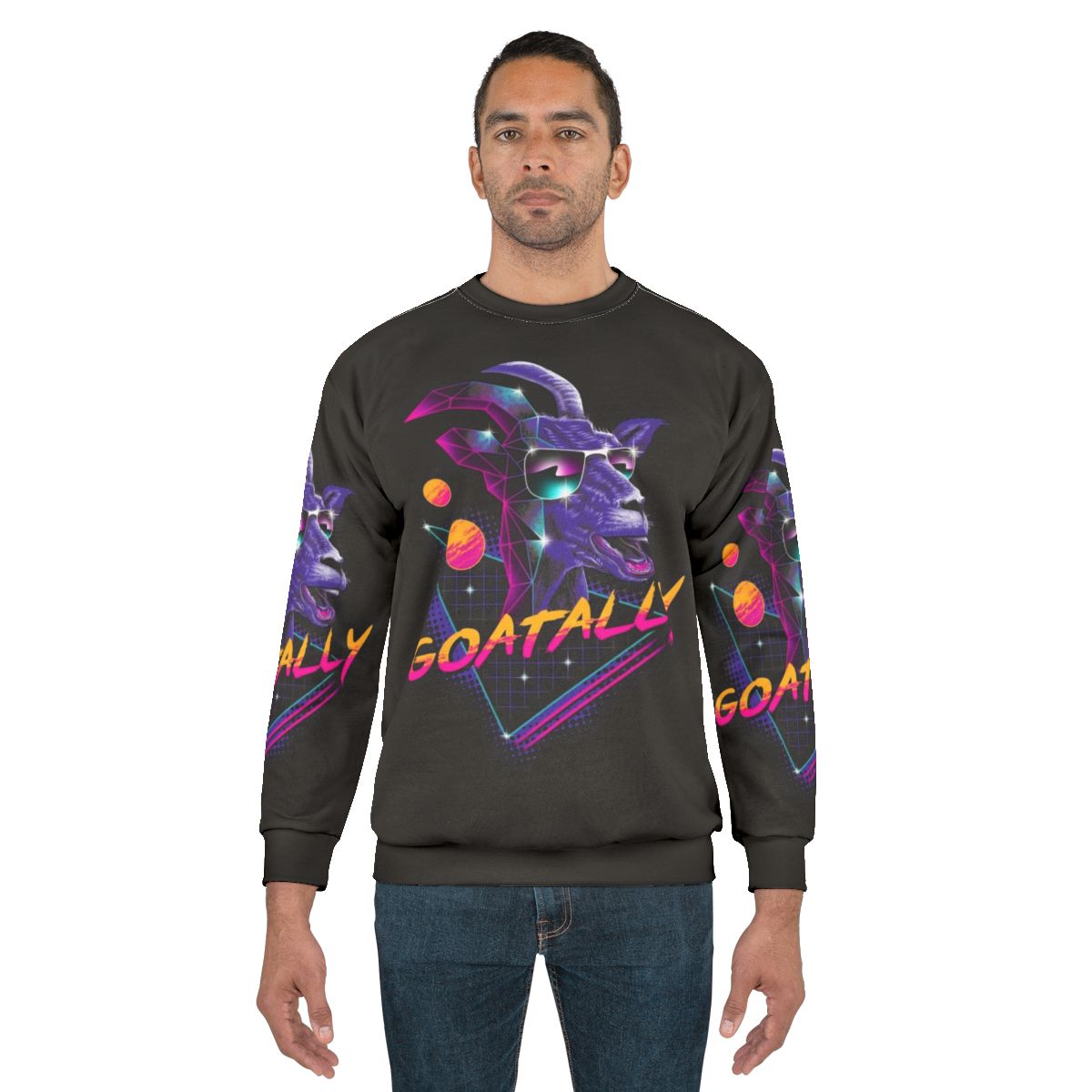 Goatally neon retro synthwave sweatshirt