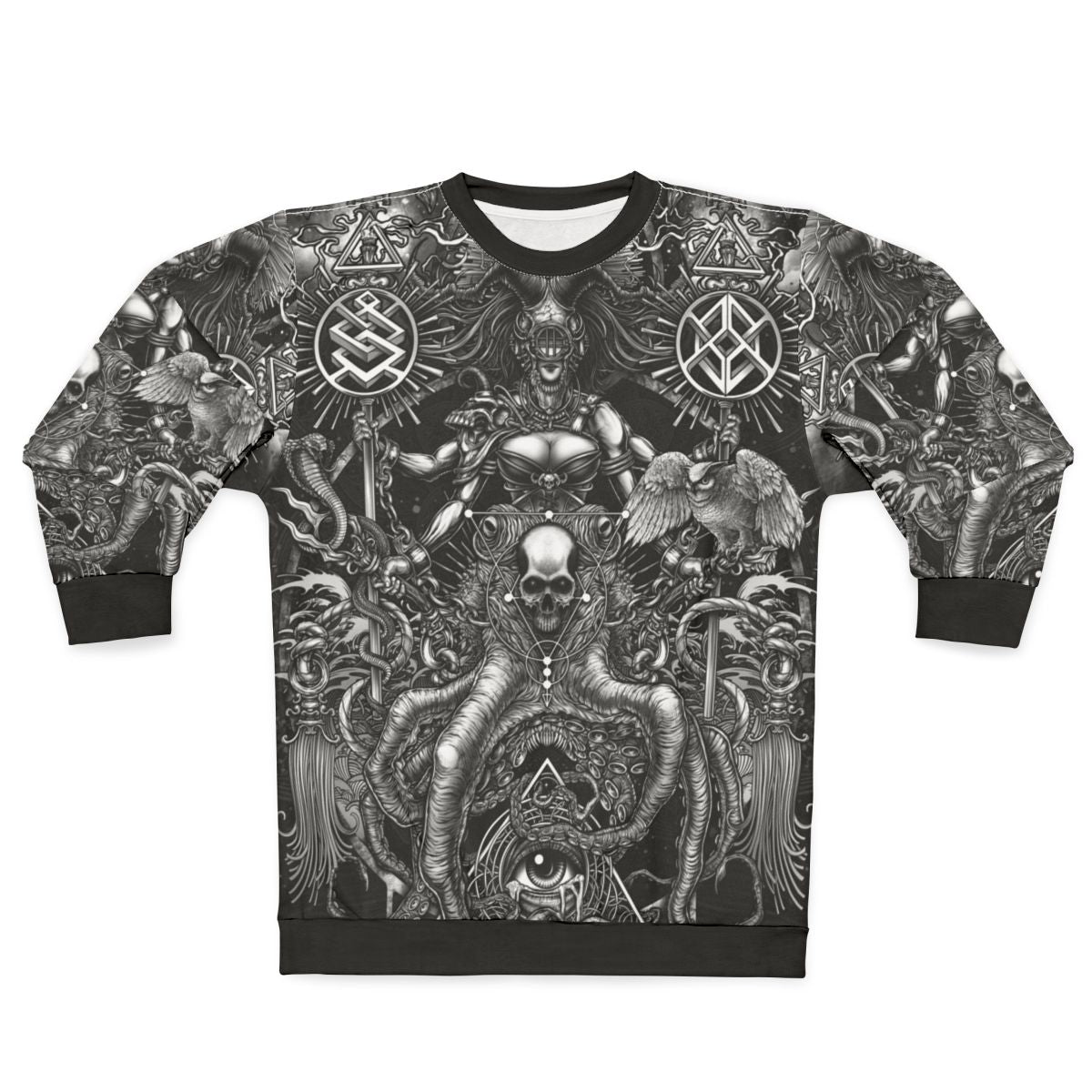 Women's Gothic Occult Skeleton Sweatshirt with Surreal Art