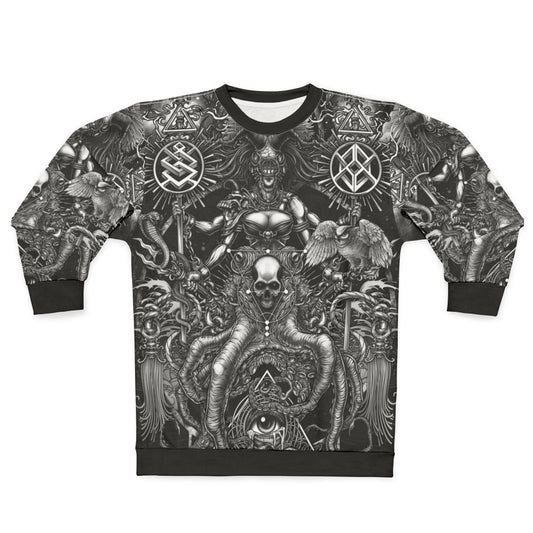 Women's Gothic Occult Skeleton Sweatshirt with Surreal Art