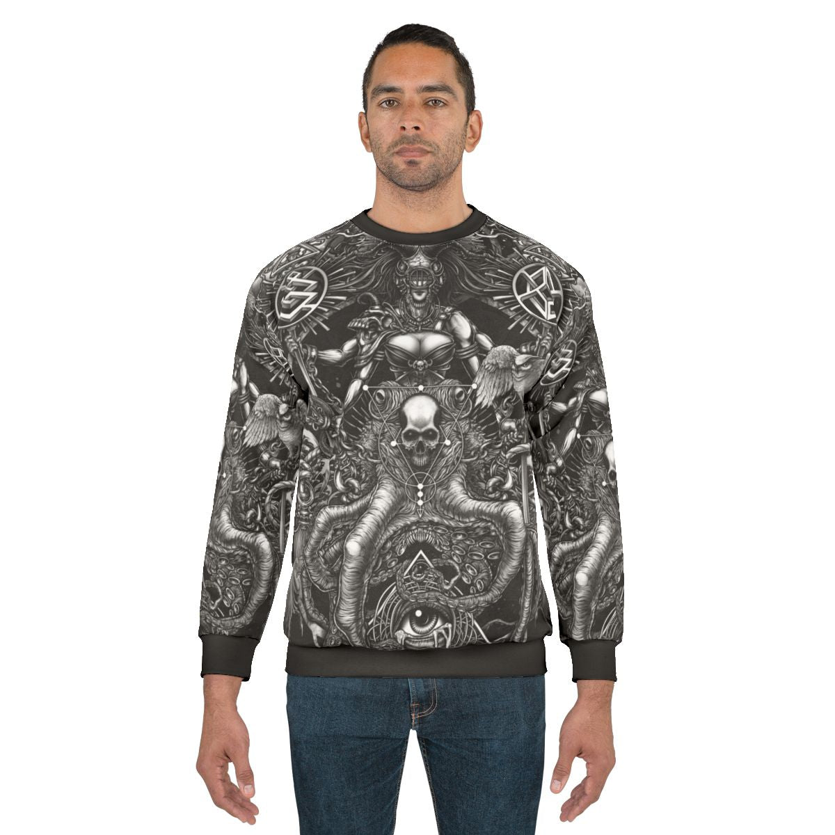 Women's Gothic Occult Skeleton Sweatshirt with Surreal Art