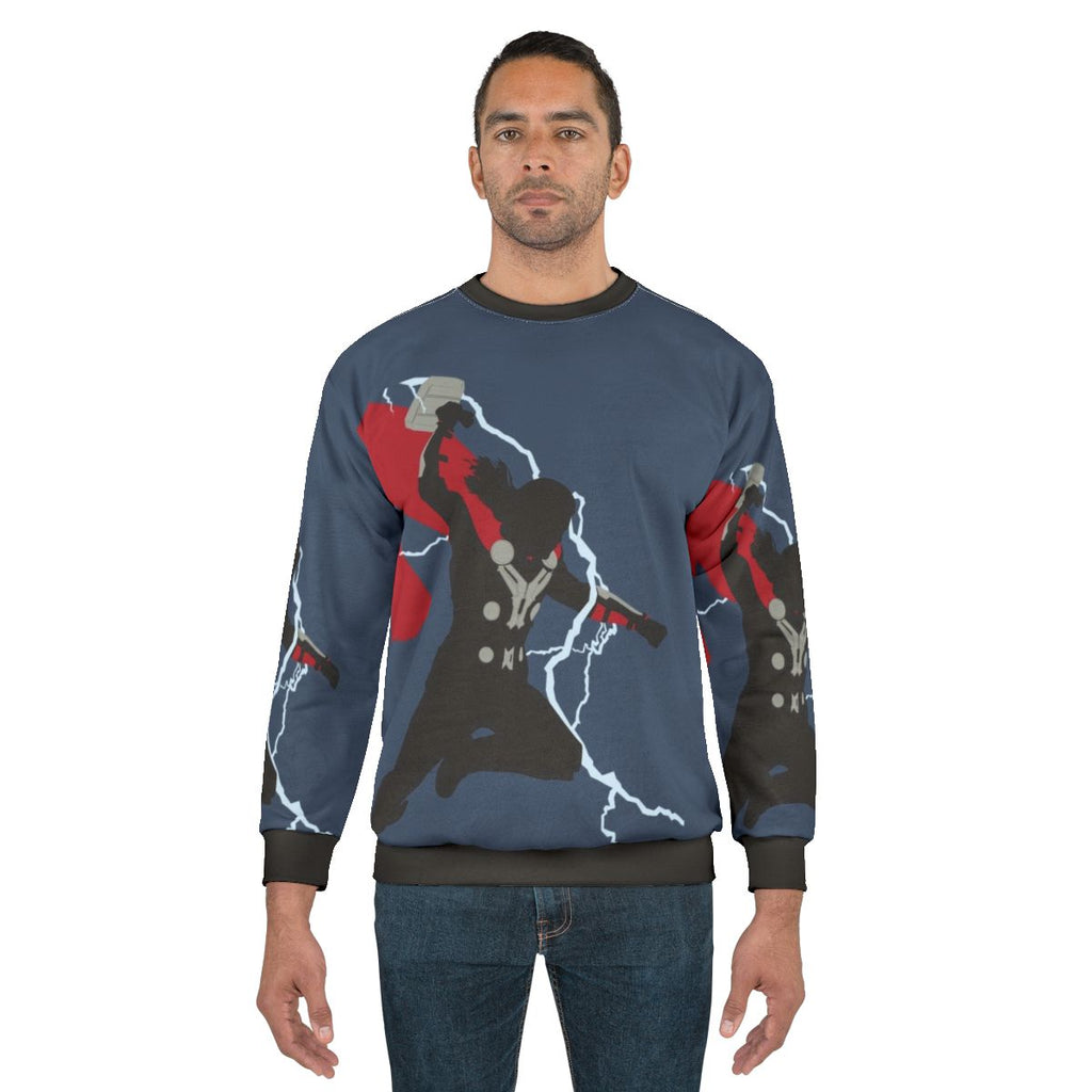 God of Thunder Marvel Comics Sweatshirt Featuring Thor Silhouette