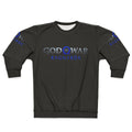 God of War Ragnarok gaming sweatshirt with iconic game logo