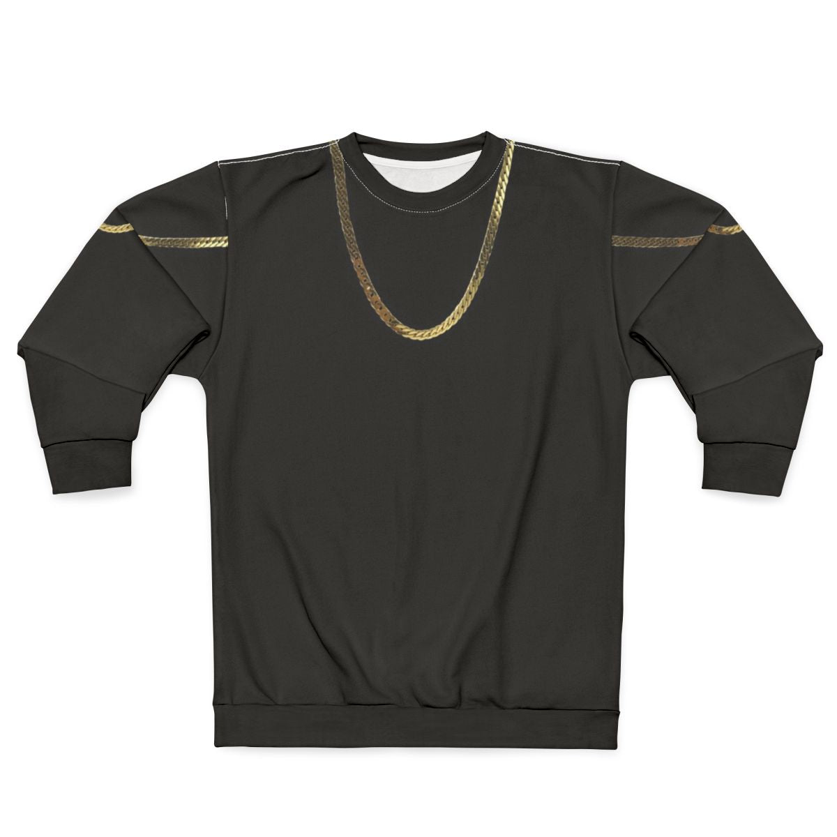 Gold Chain Sweatshirt with Hip-Hop Design