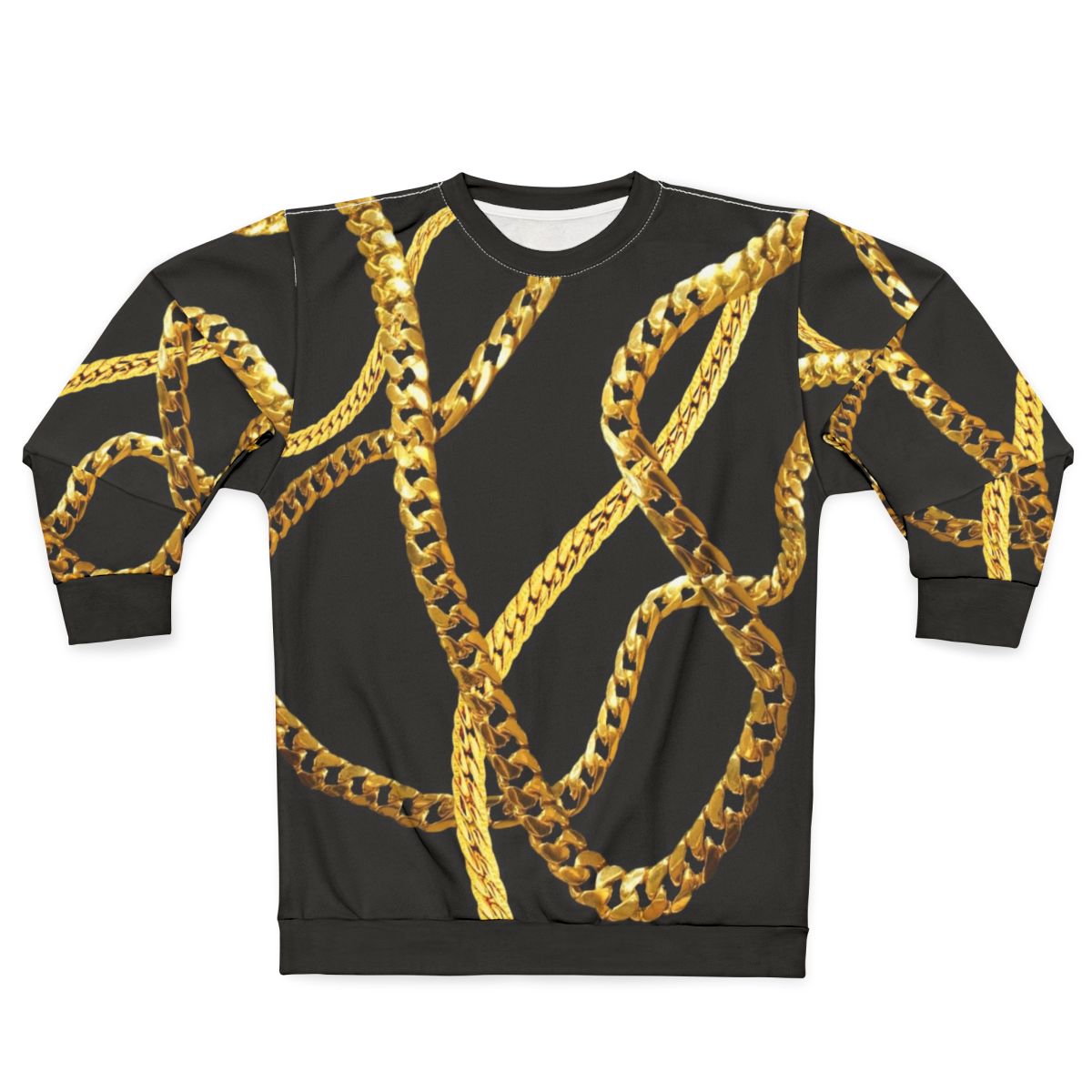 Stylish gold chains sweatshirt for a bold, luxurious look