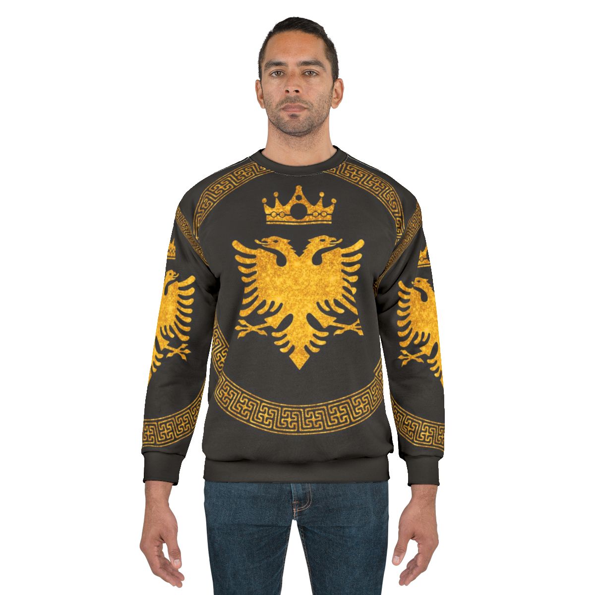 Gold eagle Albanian flag luxury sweatshirt