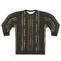 Gold Greek key striped pattern sweatshirt with marble print meander design
