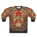 Gold Roman Imperial Eagle Emblem on Black Leather Sweatshirt