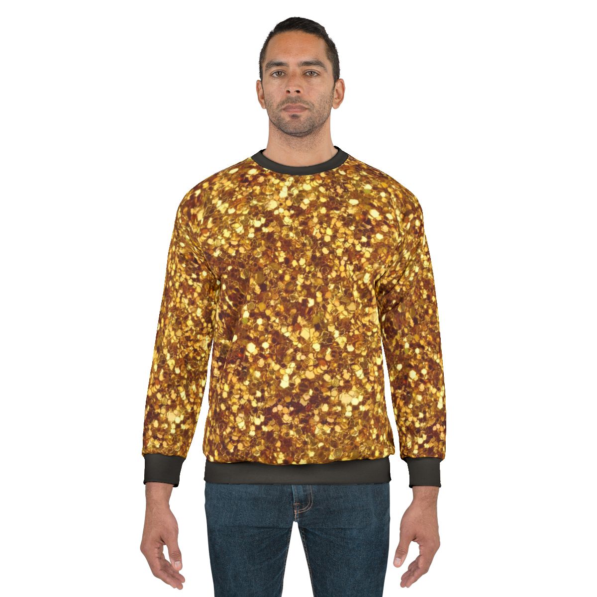 Gold sequin pattern sweatshirt