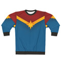 Golden star superhero sweatshirt with Captain Marvel design