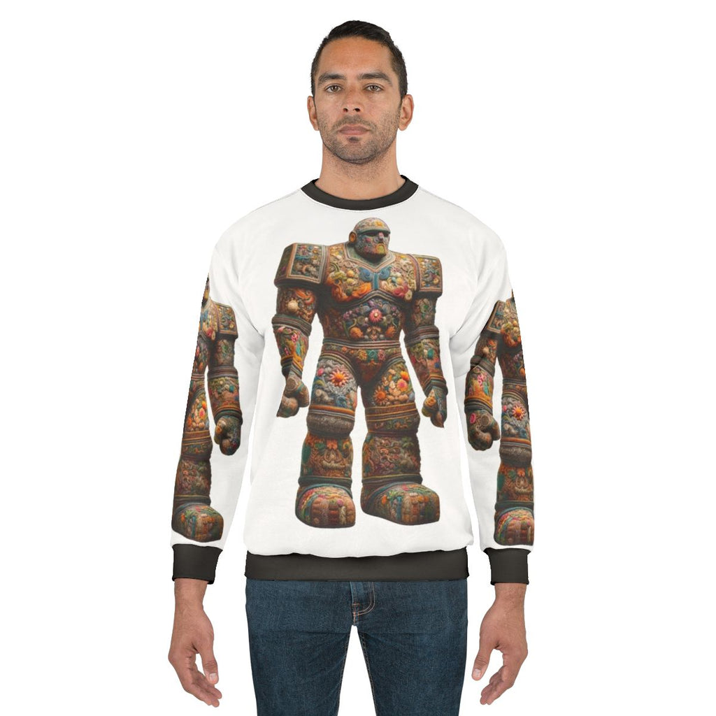 Embroidered Golem Sweatshirt for Fantasy Enthusiasts