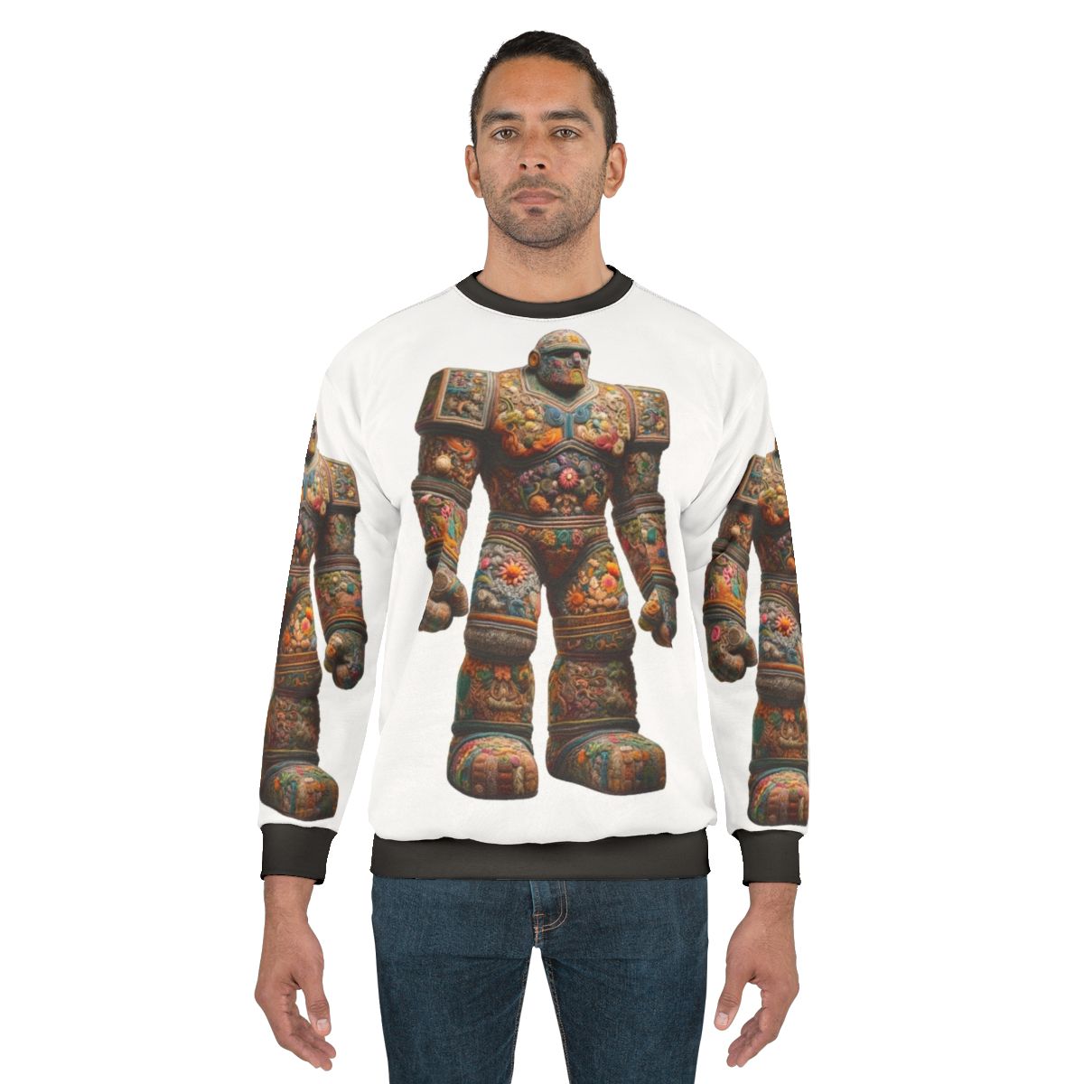 Embroidered Golem Sweatshirt for Fantasy Enthusiasts