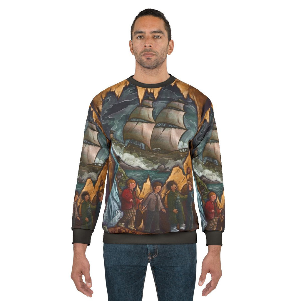 Goonies Never Say Die Sweatshirt featuring iconic 80s movie artwork