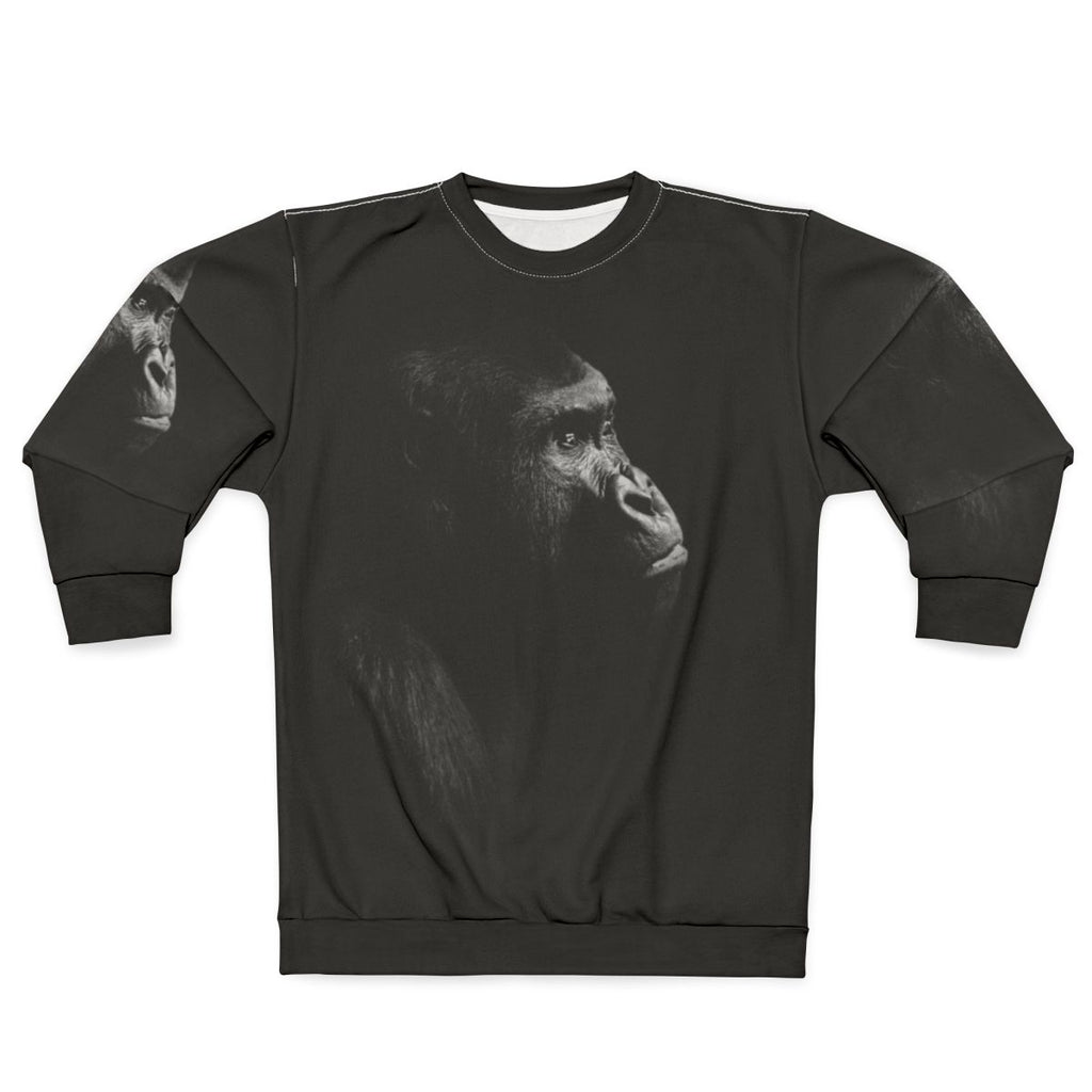 Gorilla Black Sweatshirt - Endangered Animal Wildlife Conservation Clothing