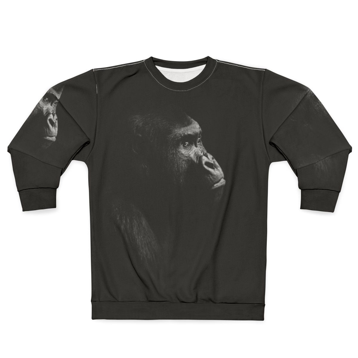 Gorilla Black Sweatshirt - Endangered Animal Wildlife Conservation Clothing