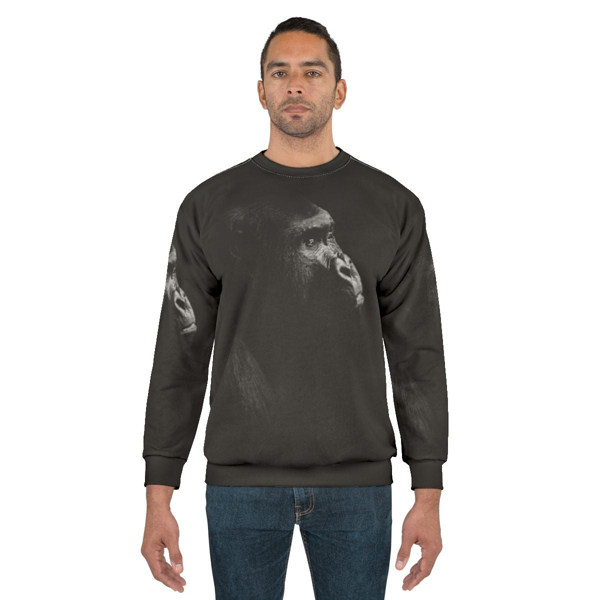 Gorilla Black Sweatshirt - Endangered Animal Wildlife Conservation Clothing