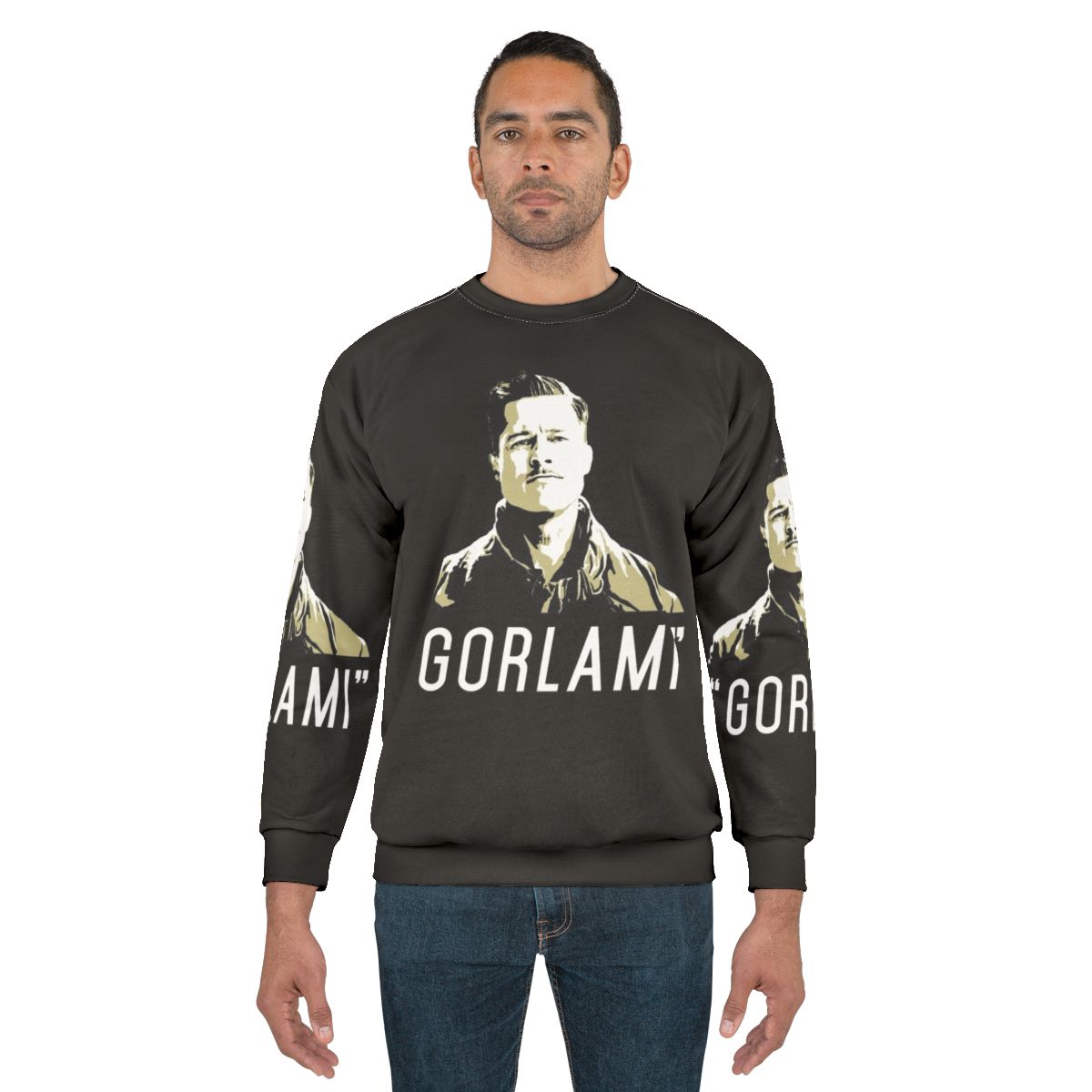 Gorlami Sweatshirt with Brad Pitt Inglorious Basterds Inspired Design
