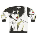 Vintage goth punk sweatshirt with comics and singer design